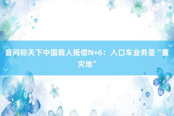 音问称天下中国裁人抵偿N+6：入口车业务是“重灾地”