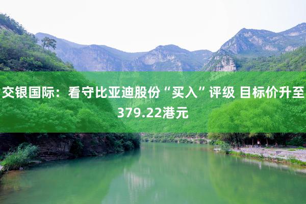 交银国际：看守比亚迪股份“买入”评级 目标价升至379.22港元